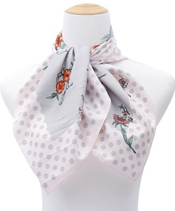 Flower And Polka Dots Scarf SF320176 PINK